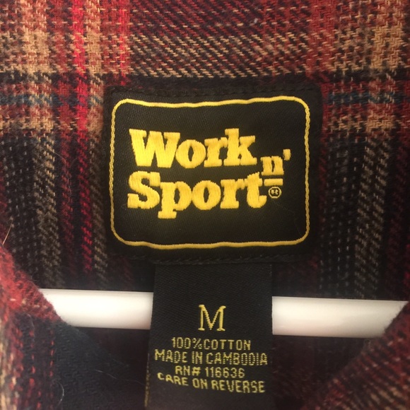 Men’s red/yellow/black flannel shirt. - Picture 2 of 3